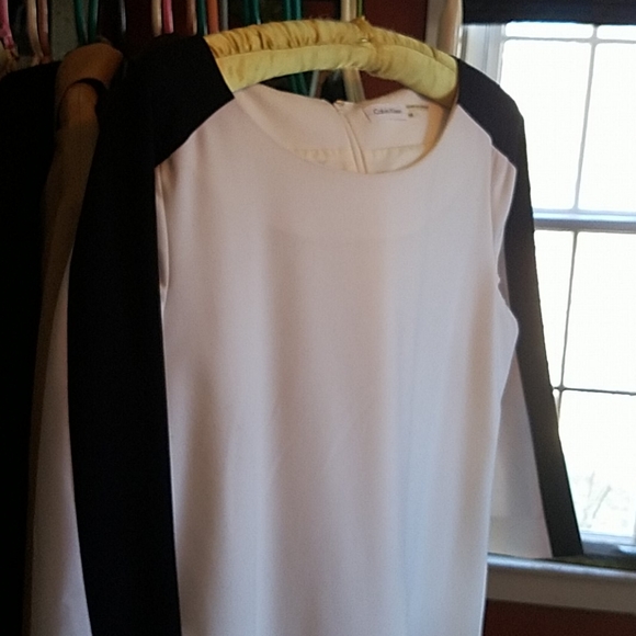 Cream and black Calvin Klein dress - Picture 2 of 6